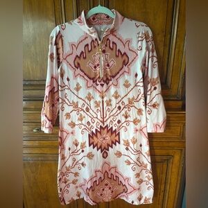 Spartina 449 Pink Ikat Patterned Dress